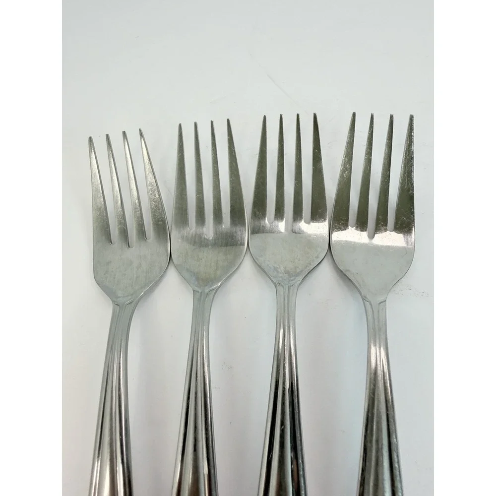Oneida Satin Bristol Everdale Stainless Salad Forks Lot Of 4
